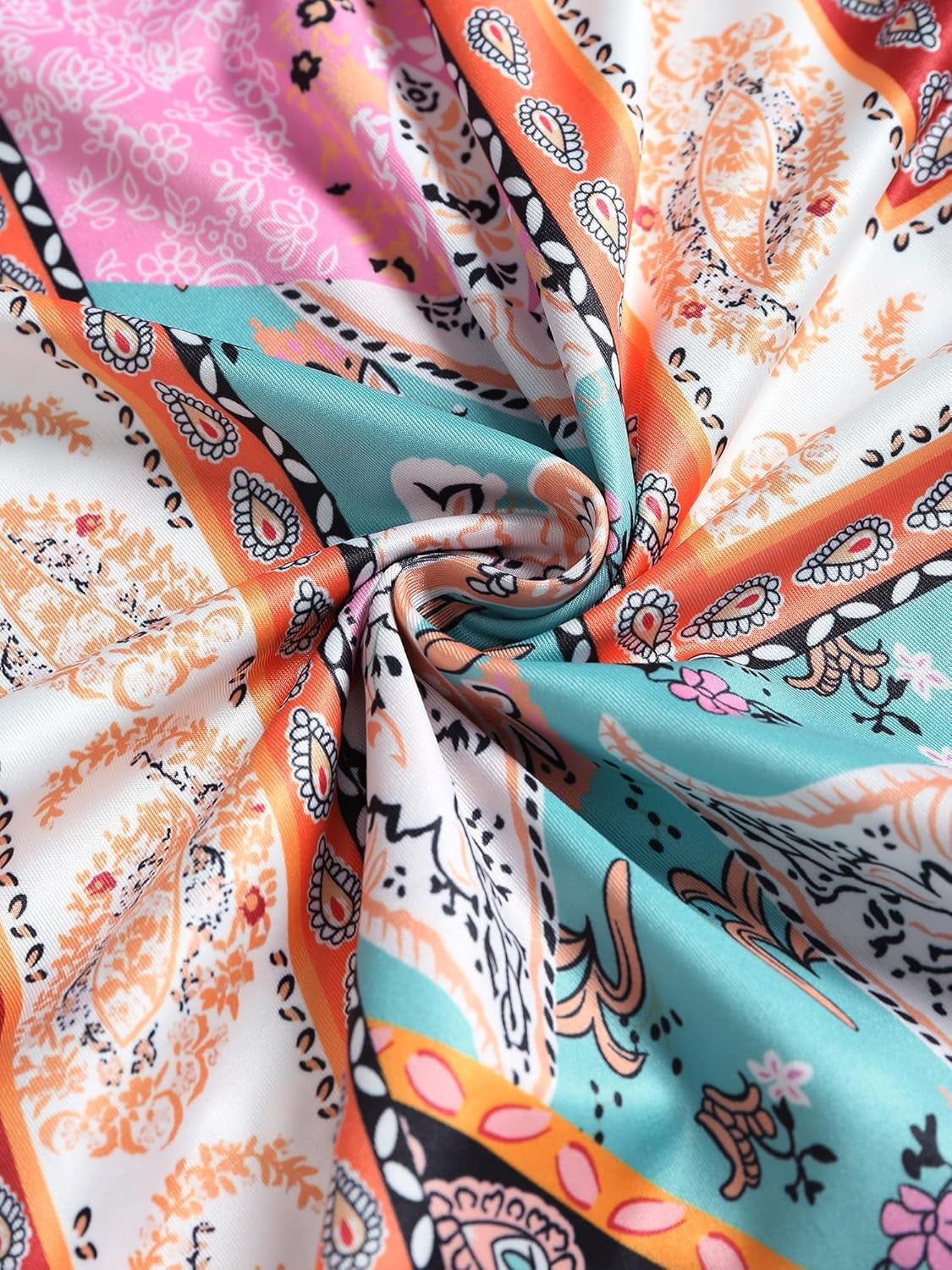 Slit Skirt for Women Boho Print Tie Side Wrap Tassel Casual Beach Mini Skirt