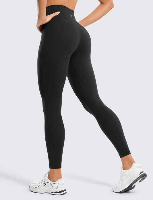 Womens Butterluxe Workout Leggings 25 Inches - High Waisted Gym Yoga Pants with Pockets Buttery Soft