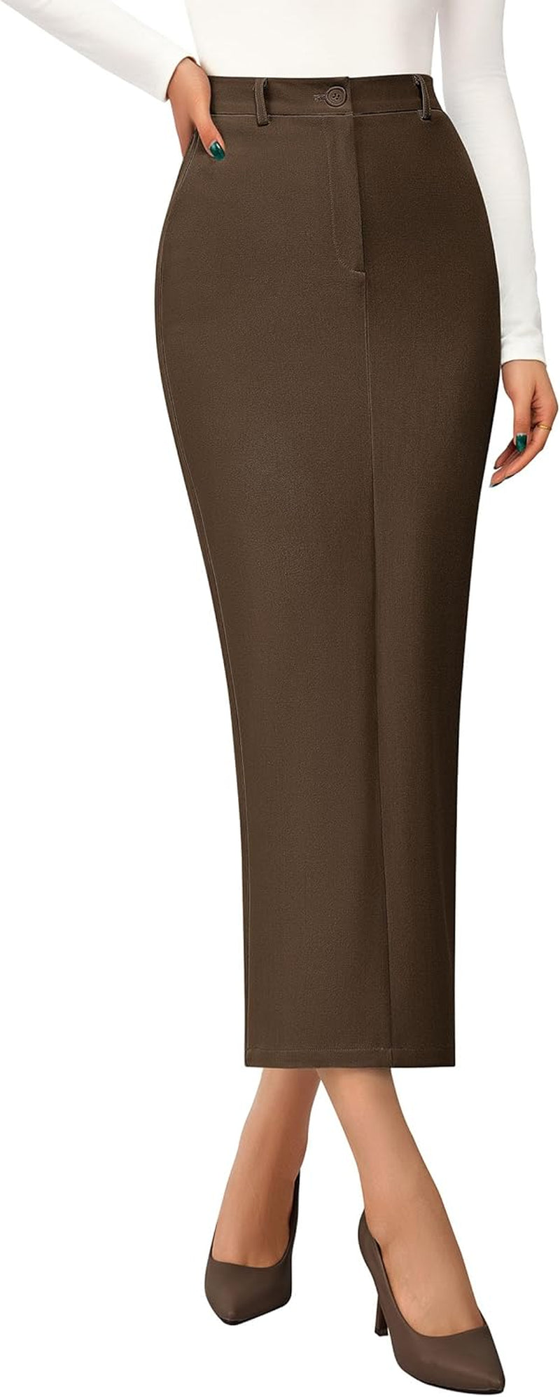 Women'S 2025 Fall Maxi Pencil Skirt High Waisted Slit Work Office Trendy Long Skirts Business Casual Outfits