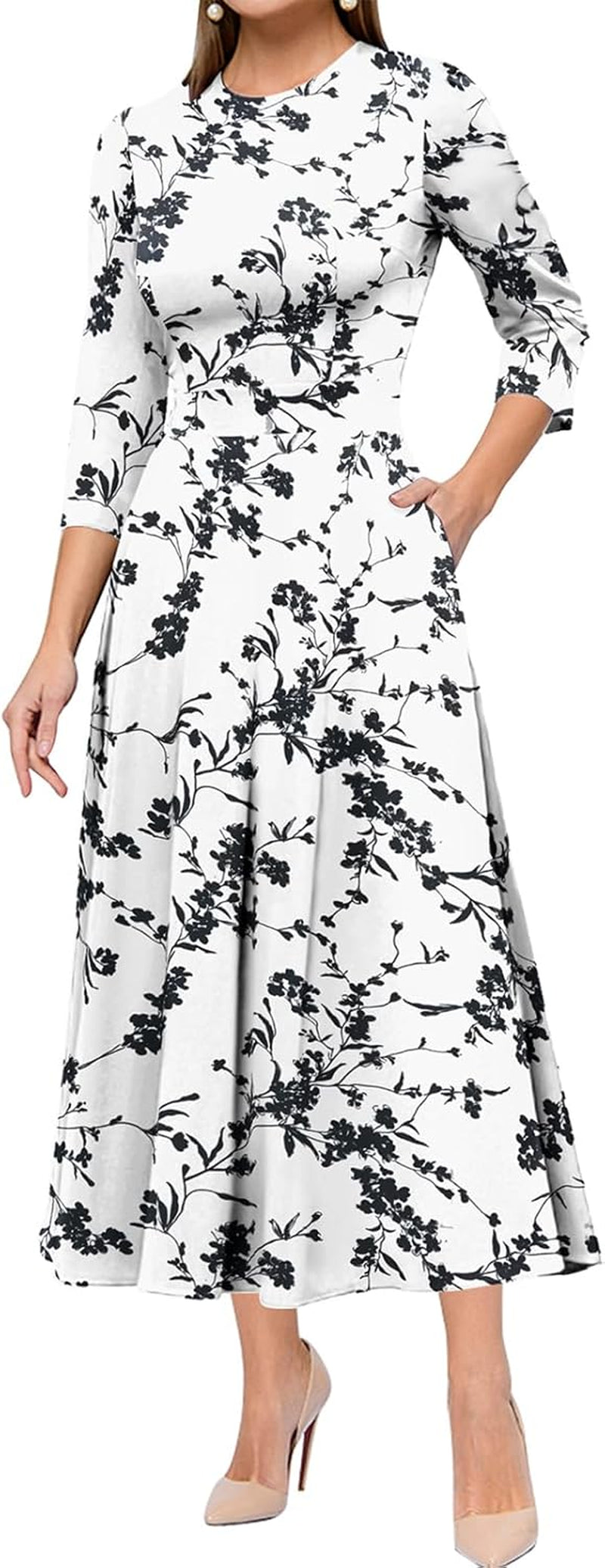 Women'S Vintage Dress Sleeveless O-Neck Party Cocktail Dress