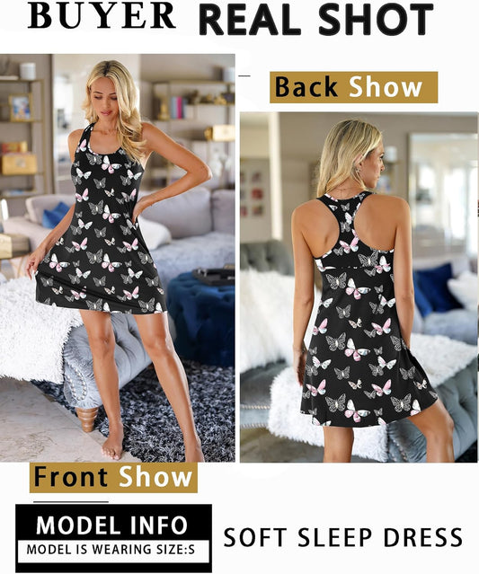 Sleepwear for Women Tank Nightgown Chemise Racerback Sleeveless Sleep Dress