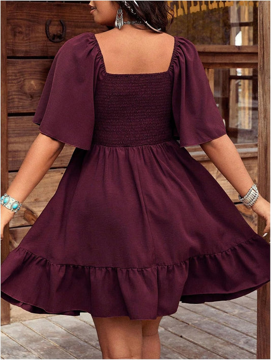 Women'S plus Size Western Boho Floral Flowy Dress Cowgirl Outfits Country Summer a Line Dresses S-4XL