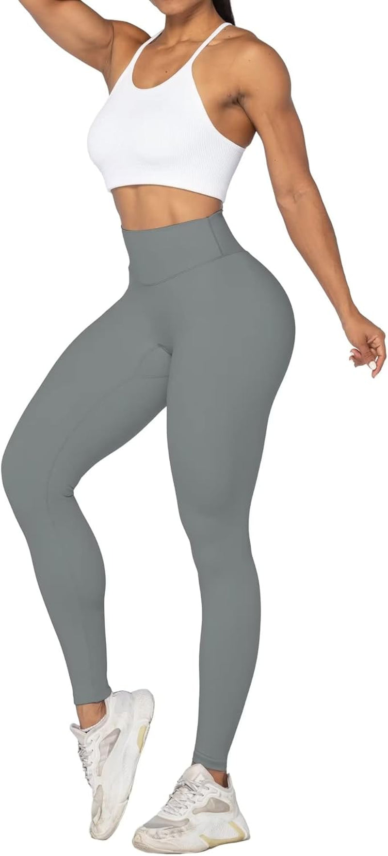 Nunaked Workout Leggings for Women, Tummy Control Compression Workout Gym Yoga Pants, No Front Seam & High Waist