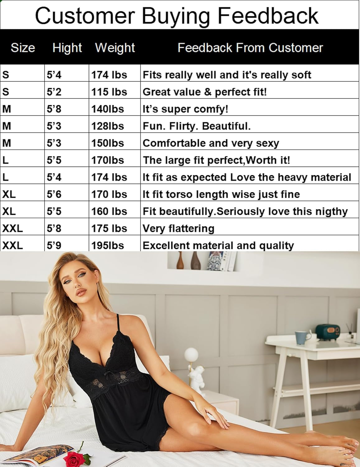 Women Chemise Night Gown Lace Modal Sleepwear V-Neck Full Slip Babydoll Lingerie Sexy Nightgowns