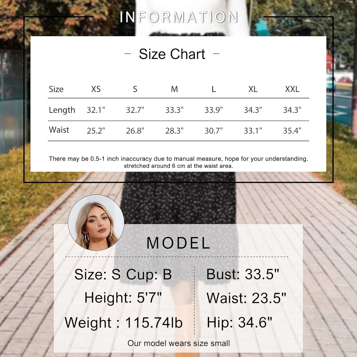 Womens High Waist Polka Dot Pleated Maxi Skirt Midi Swing Skirt Beach Vacation Cruise Outfits with Pockets