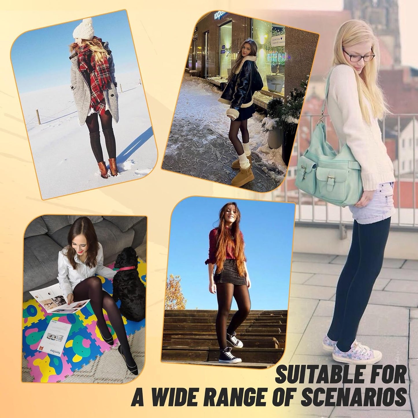 Fleece Lined Tights Women — Pantyhose Colorful Opaque Black Sheer Thermal Winter Warm Leggings under Dress