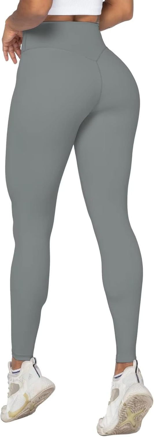 Nunaked Workout Leggings for Women, Tummy Control Compression Workout Gym Yoga Pants, No Front Seam & High Waist