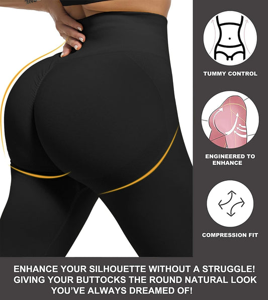 Workout Leggings Sets for Women, Gym Scrunch Butt Butt Lifting Seamless Leggings 3 Piece
