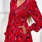 Women Fall Wedding Guest Maxi Dresses 2025 Floral V Neck Long Sleeve Boho Long Dress Vacation