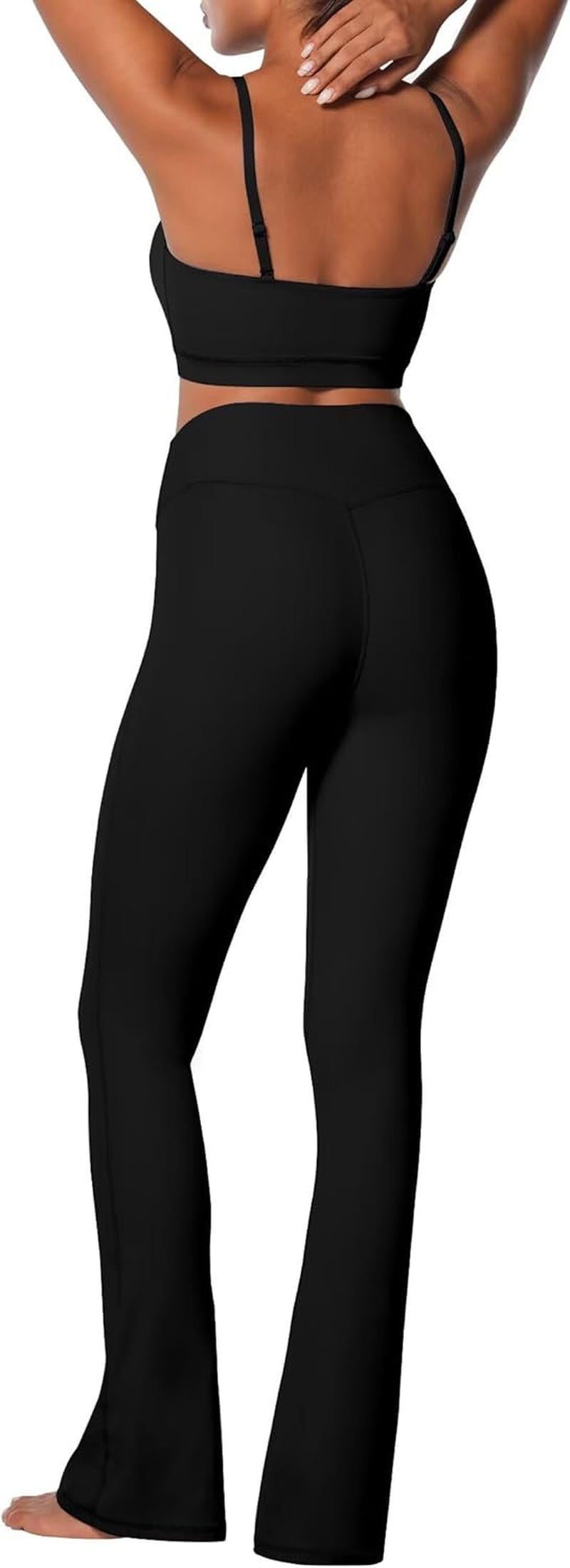 High Waist Mini Flared Leggings for Women, Tummy Control Casual Flare Yoga Pants for Yoga Workout Gym