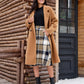 Plaid Skirts for Women Midi Length High Waisted Button down a Line Fall Winter Elastic Waist Skirt with Pockets