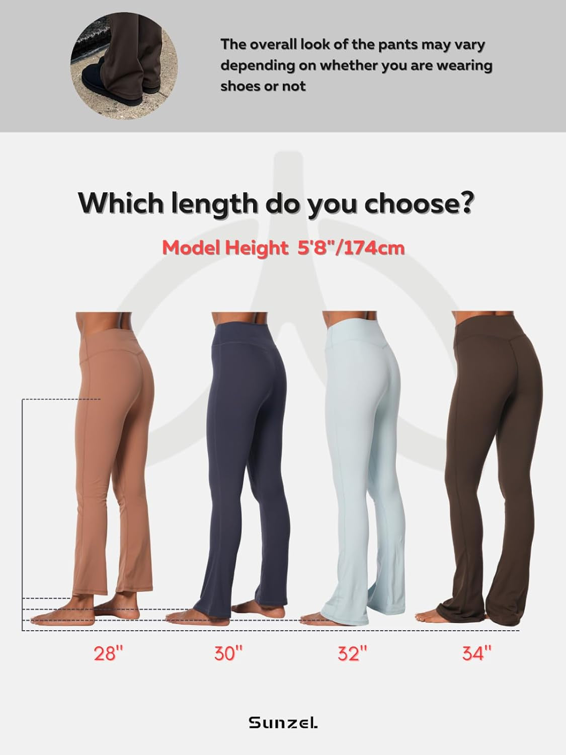 High Waist Mini Flared Leggings for Women, Tummy Control Casual Flare Yoga Pants for Yoga Workout Gym