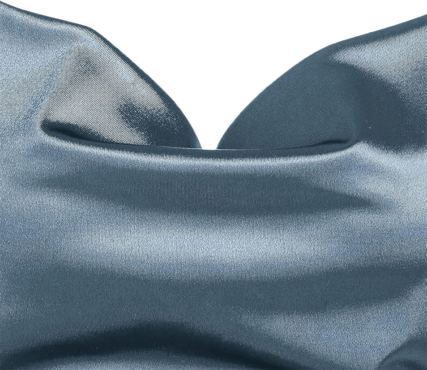 Women'S Satin Sleeveless Spaghetti Strap Mini Dress Sexy Slip Cowl Neck Silky Cocktail Party Dresses