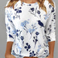 Womens Tops 3/4 Sleeve Shirts round Neck Loose Casual Blouses Floral Print Tshirts