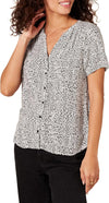 Women'S Relaxed-Fit Short-Sleeve Woven Blouse