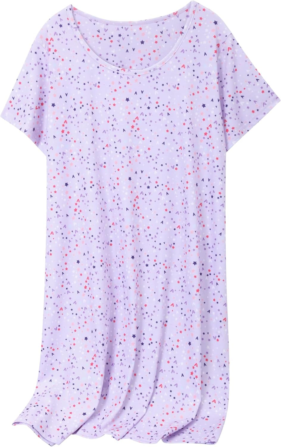 3 Pack Women'S Cotton Nightgown Sleepwear Short Sleeve Sleepshirt Casual Print Sleepdress Cotton Sleepwear，S-3Xl
