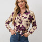 Wrinkle-Resistant Women Silky Button down Shirts 2025 Fashion Printed Long Sleeve Blouse Dressy Casual Tops