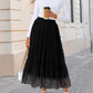 Women'S Tulle Maxi Skirt A-Line Flowy Ruffle Tiered Elastic High Waist 2025 Fall Fahion Midi Long Skirts