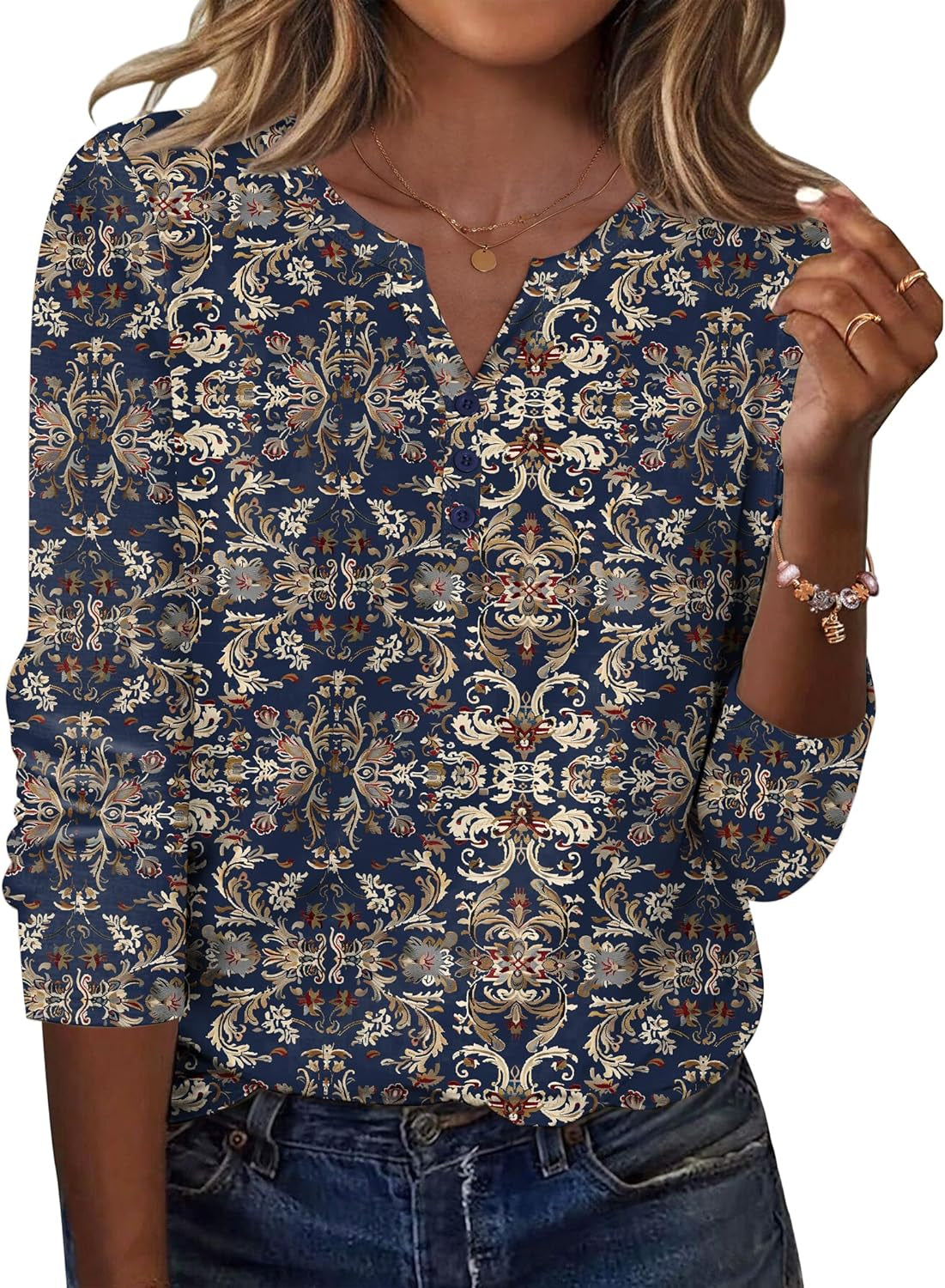 Long Sleeve Shirts for Women Casual V Neck Fall Tops Dressy Summer Work Blouses Clothes