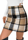 Womens Plaid Skirt Fall High Waist Flannel Mini Checkered Skirts Winter Corduroy Sweater Dress 2025