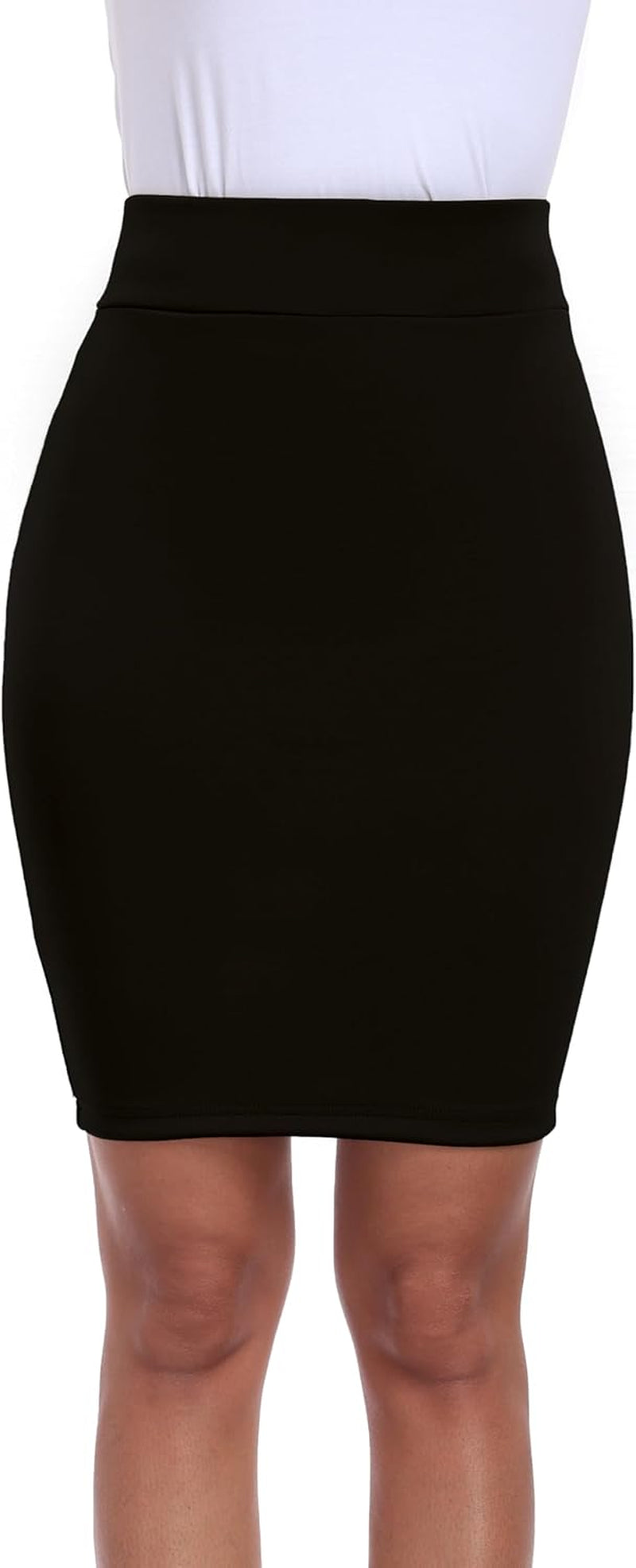 Women'S Basic Mini Skirts High Waisted Pencil Suit Skirt Stretch Bodycon Skirt for Business Casual