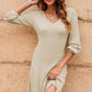 Fall Wedding Guest Dresses for Women 2025 Trendy V Neck Knit a Line Long Sleeve Dress Sweater Dress