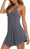 Sexy Lingerie Sleepwear for Women Chemises V-Neck Full Slip Babydoll Nightgown Dress S-XXL
