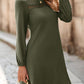 Fall Dresses for Women 2025 Crew Neck Long Sleeve a Line Shift Dress Solid Color Loose Fit Mini Dress