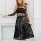Sequin Skirt Elastic High Waisted A-Line Sparkle Pleated Skirts for Cocktail Party 2025
