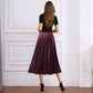 Women'S Pleated A-Line High Waist Swing Flare Midi Skirt