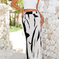 Women'S 2025 Stretch Graphic Print Fishtail Long Skirts for Women Spring Trendy Ruched Waist Maxi Skirt