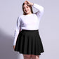 Women'S plus Size Mini Skater Skirt- Basic Versatile High Waisted Flared Casual Stretchy Skirts
