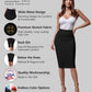 Women'S Premium Nylon Ponte Stretch High Waist Pencil Suit Skirt below Knee