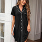 Womens Nightgown Button down Sleepshirts Short Sleeve Sleepwear Boyfriend Nightshirts Pajama Dress