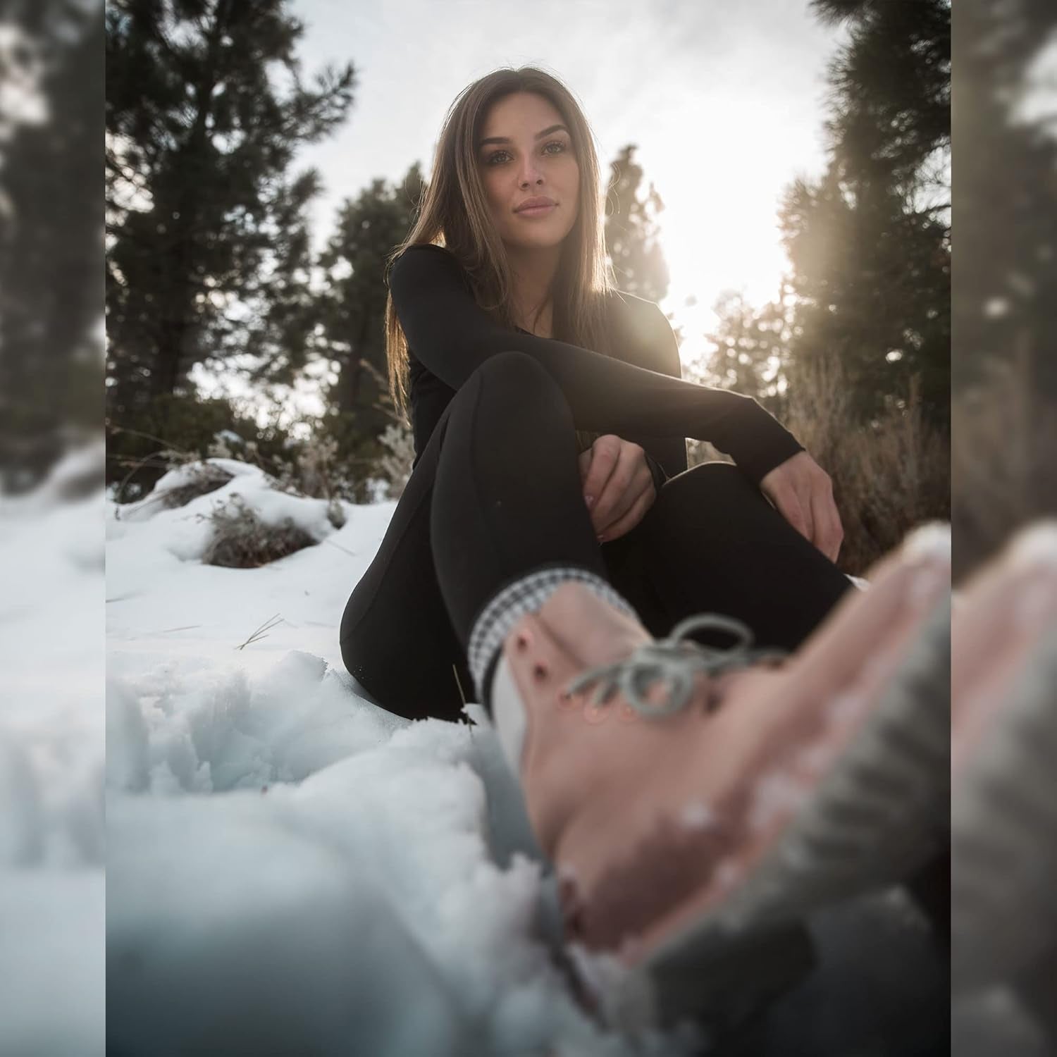 Fleece Lined Leggings Women, Soft Elastic High Waisted Warm Thermal Winter Thick Yoga Pants