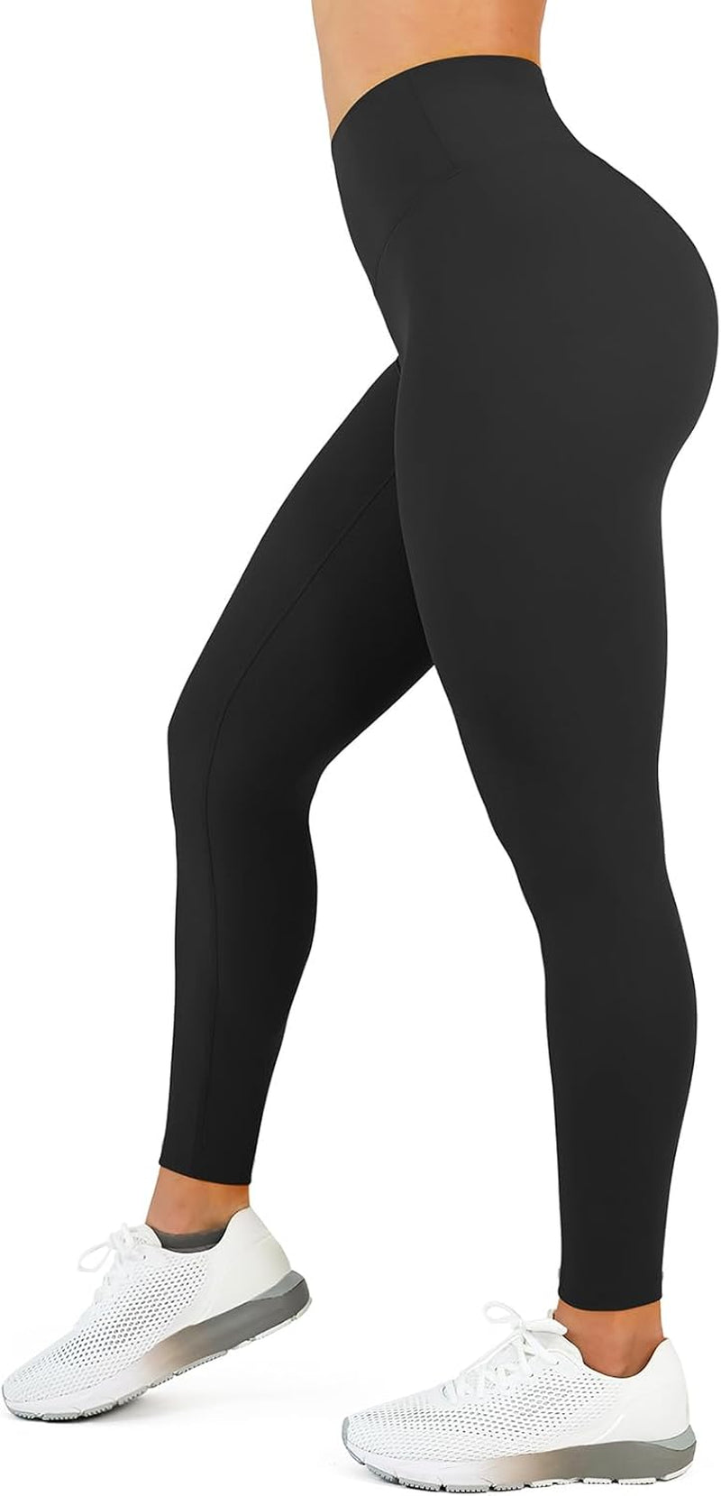 High Waisted Leggings for Women - No Front Seam Tummy Control Yoga Pants for Workout Running No See Through