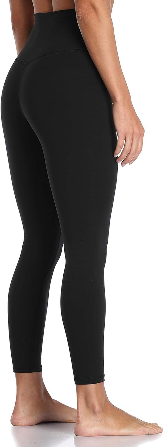 Women'S High Waisted Tummy Control Workout Leggings 7/8 Length Ultra Soft Yoga Pants 25"