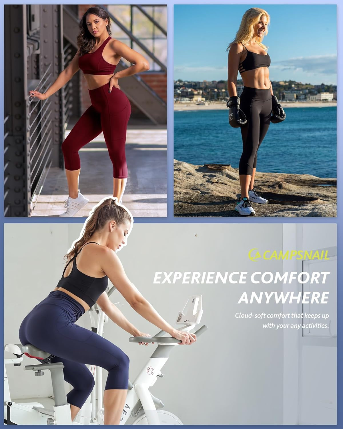 4 Pack Capri Leggings for Women - High Waisted Capris Tummy Control Yoga Pants with Pockets Workout Cycling Tights