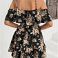 Women'S Boho Floral Print Cold Shoulder Dress Short Sleeve Ruffle a Line Vacation Elegant Mini Dresses