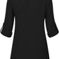 Women'S Casual Chiffon V Neck 3/4 Sleeve Blouse Tops