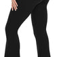 Black Flare Leggings for Women, Crossover Yoga Pants with Pockets Bootcut Flared Leggings