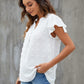Womens White Blouse V Neck Ruffle Sleeve Flowy Shirts Dressy Casual Cute Summer Tops