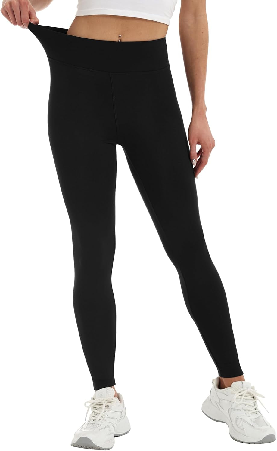 Fleece Lined Leggings Women Fall Winter Thermal Warm Elastic High Waisted Tummy Control Workout Yoga Pants