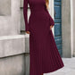 Women Sweater Dress Fall Fashion 2025 Long Sleeve V Neck Ribbed Knit Pleated a Line Elegant Maxi Winter Dresses
