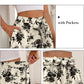 Women'S A-Line Midi Skirt with Pockets High Waist Flared below the Knee Skirts