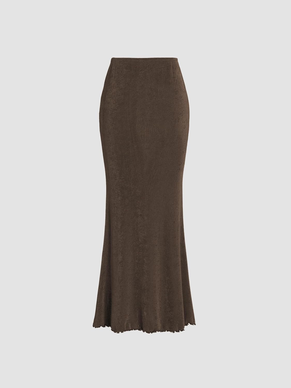 High Waist Skirts for Women Mermaid Skirt Fishtail Ruched Bodycon Long Maxi Skirt Lettuce Trim Stretchy