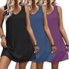 3 Pack Nightgowns of Women Tank Sleep Shirts Sleeveless Nightshirt for Sleeping Sleepwear V Neck Dress S-2XL