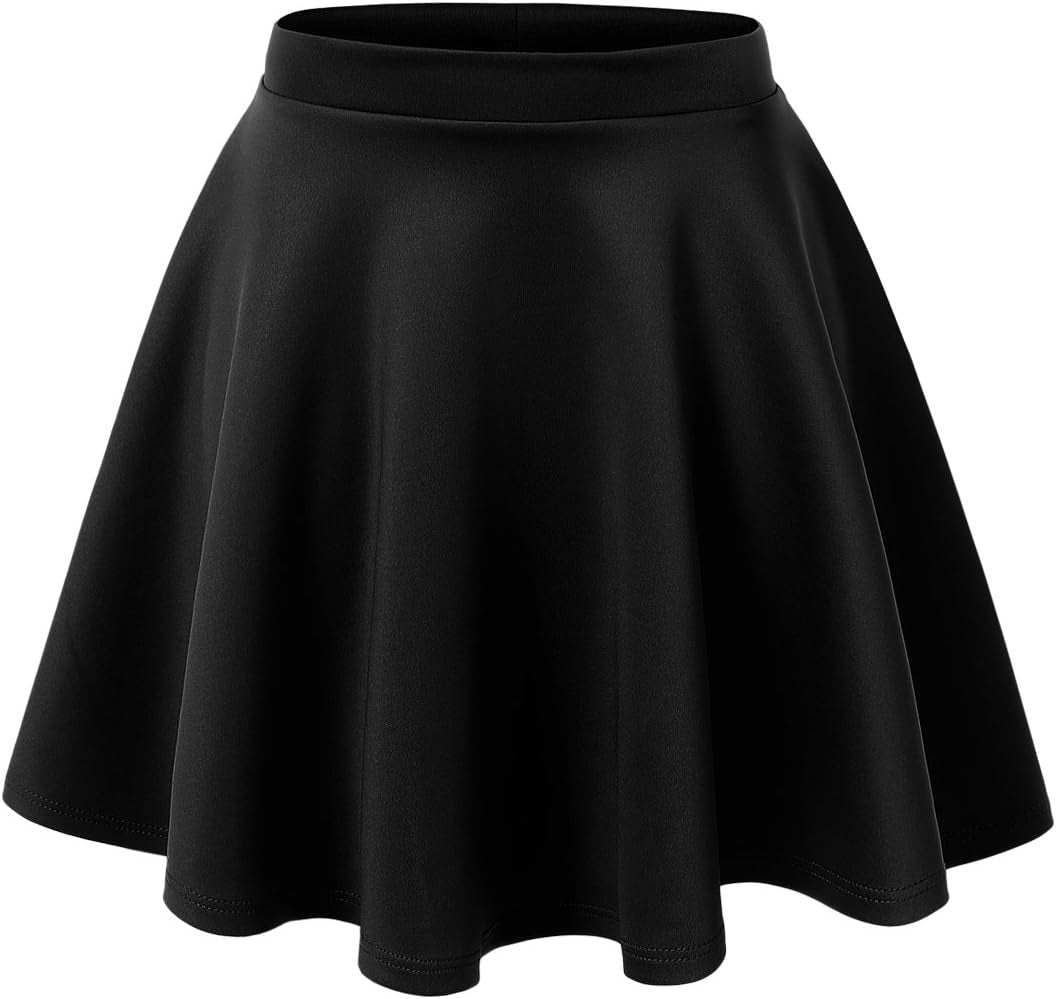 Women'S Basic Versatile Stretchy Flared Casual Mini Skater Skirt XS-3XL plus Size