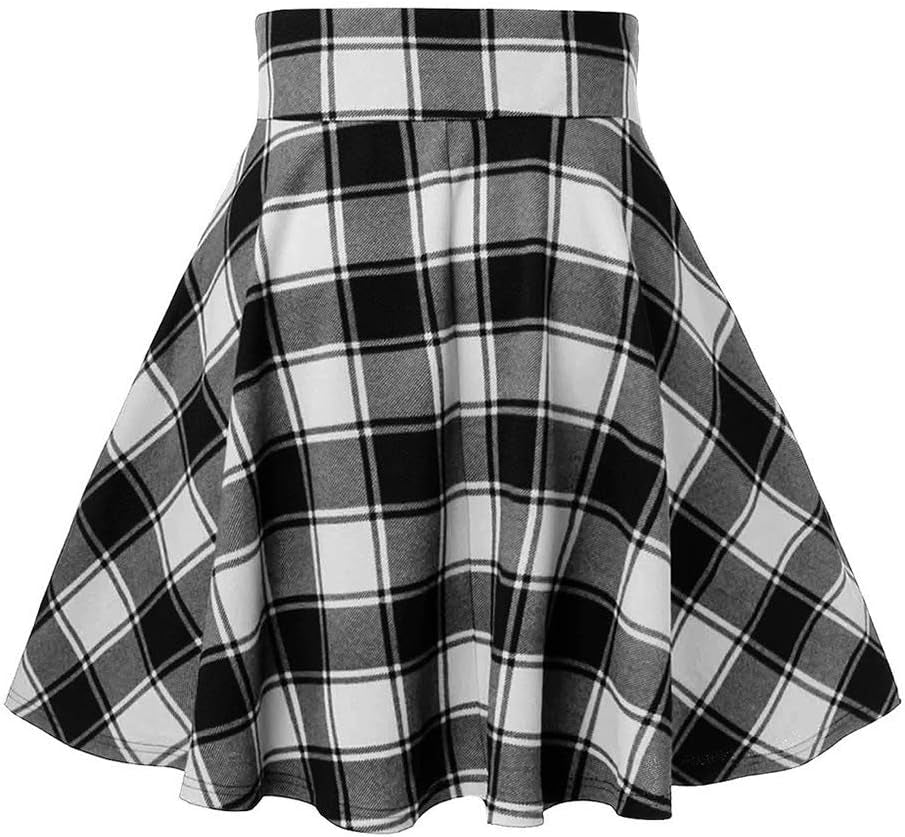 Gothic Plaid Mini Skirts for Women Short High Waist Plaid Skirts