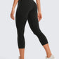 Womens Butterluxe Workout Capri Leggings with Pockets 21 Inches - High Waisted Gym Athletic Crop Yoga